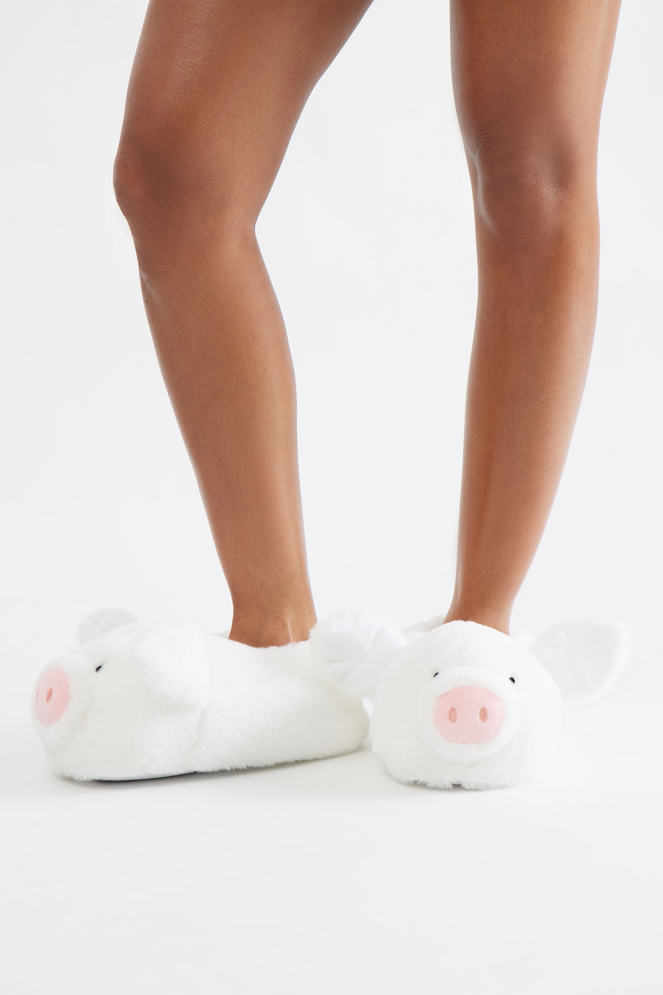 Piggy Faux Fur Slippers - Ivory