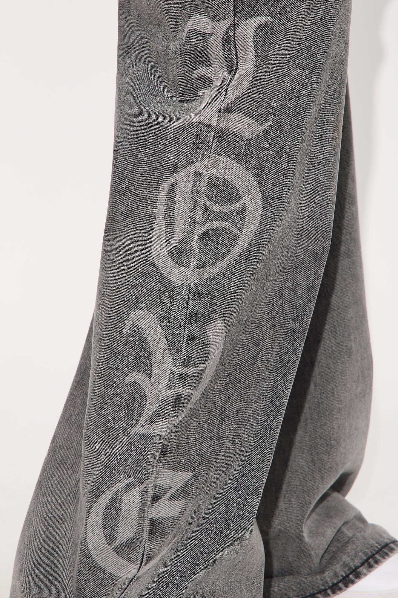 Anything For Love Printed Jeans - Grey