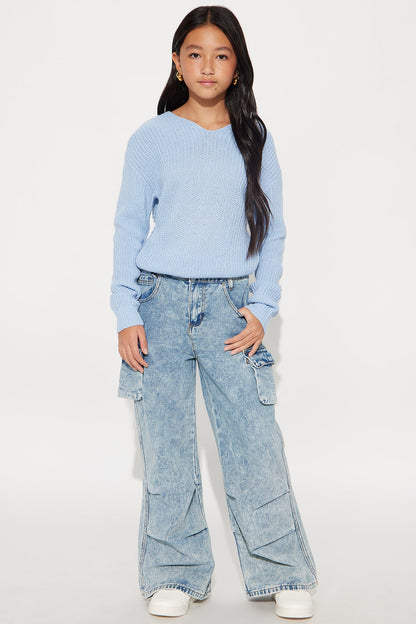 Mini Elisa Wide Leg Jeans - Medium Wash