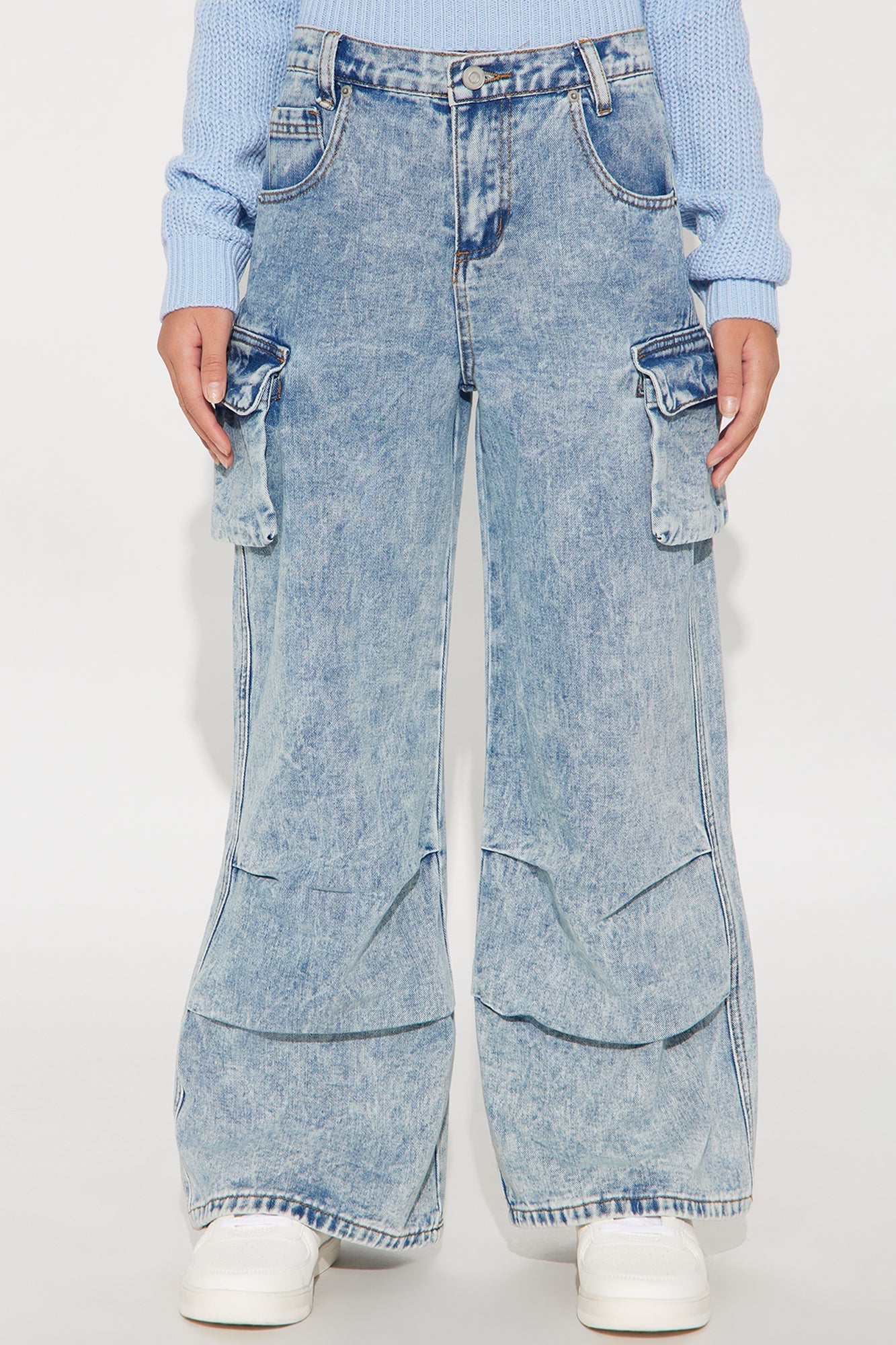 Mini Elisa Wide Leg Jeans - Medium Wash