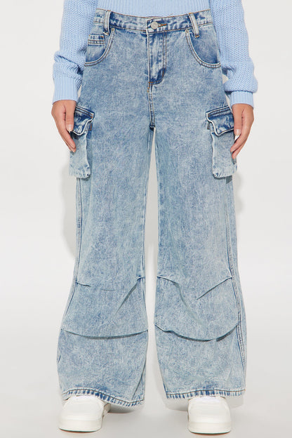 Mini Elisa Wide Leg Jeans - Medium Wash