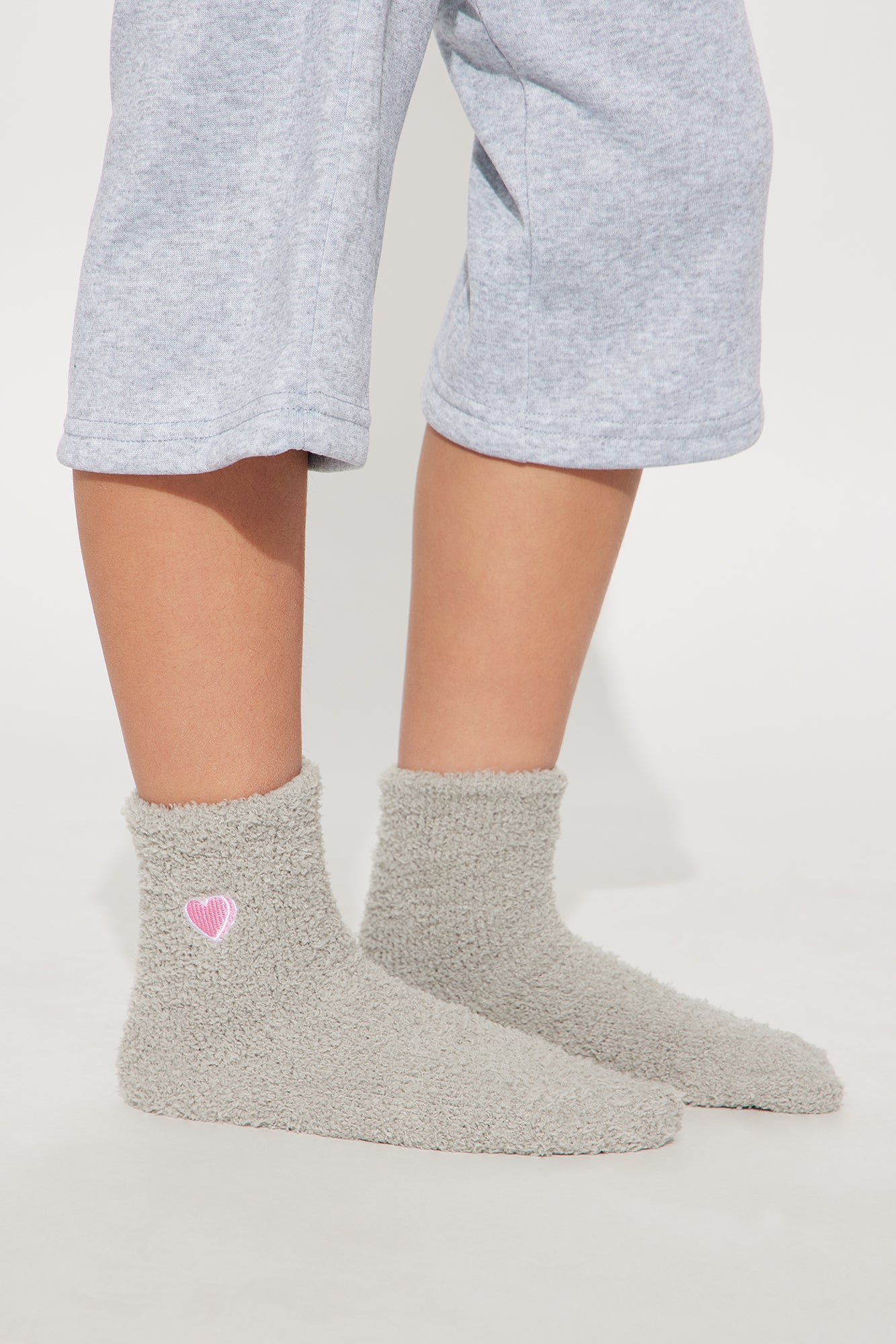 Mini XOXO Cutie Pie Wide Leg Pant Set - Heather Grey
