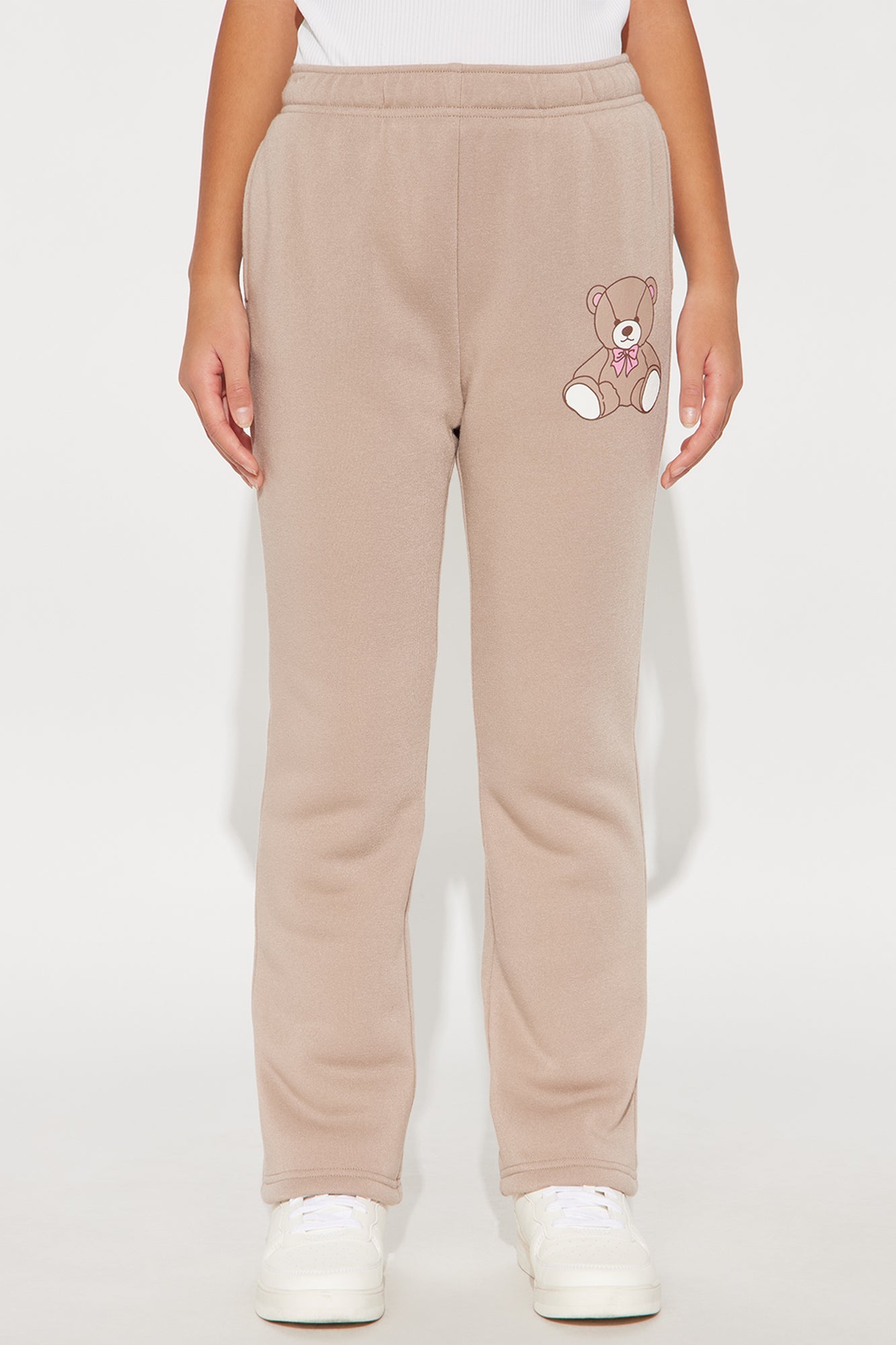 Mini Cozy Teddy Wide Leg Pants - Taupe