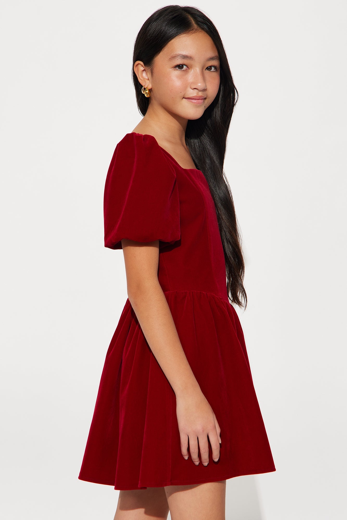 Mini Joyce Velvet Dress - Wine