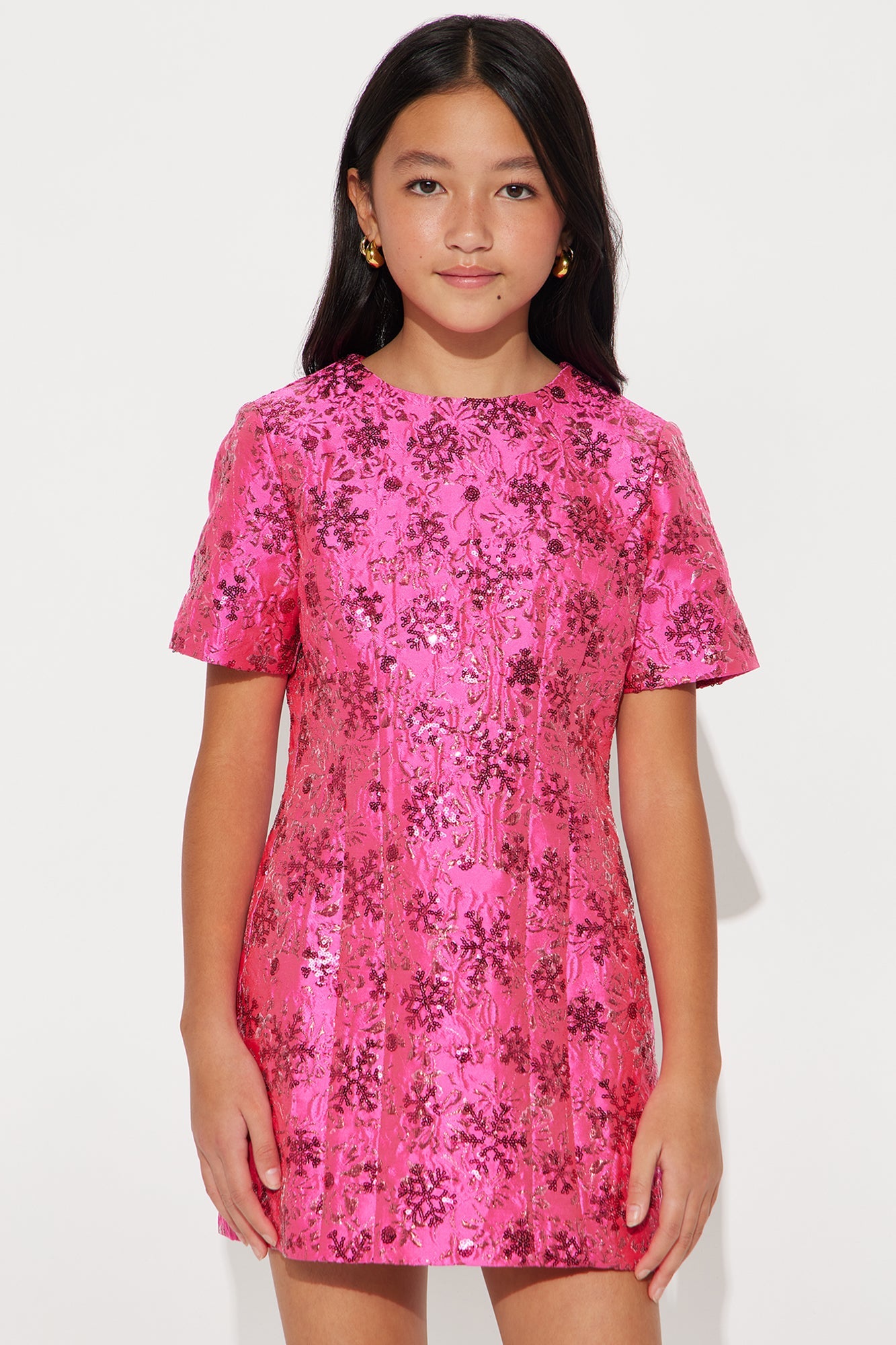 Mini Garden Party Dress - Hot Pink
