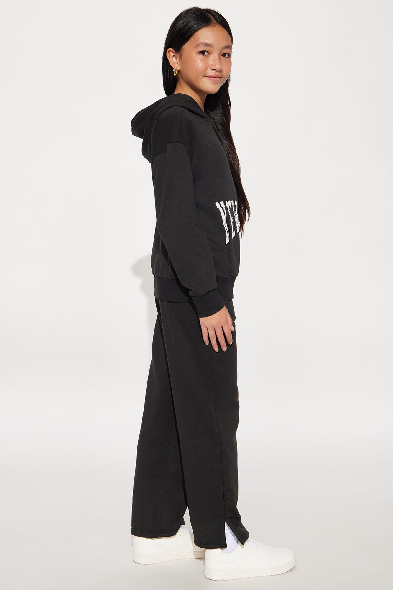 Mini My Destination Washed Fleece Pant Set - Black