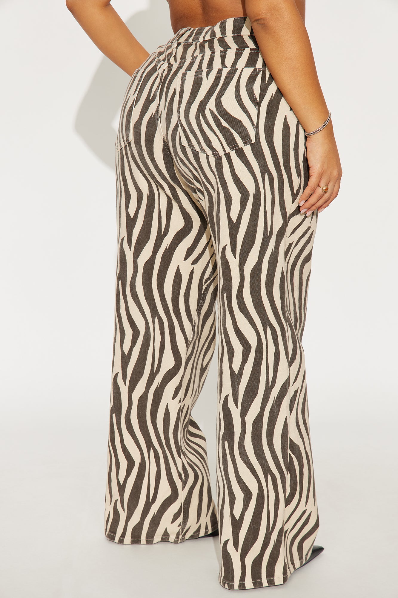 Wild Temptation Printed Wide Leg Jeans - Black/White