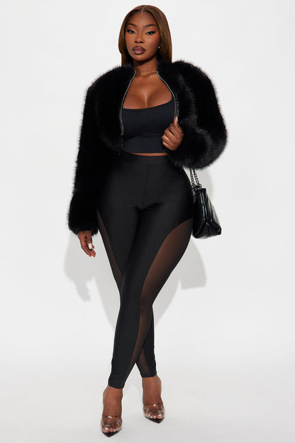 Bea High Rise Mesh Cut Out Legging - Black
