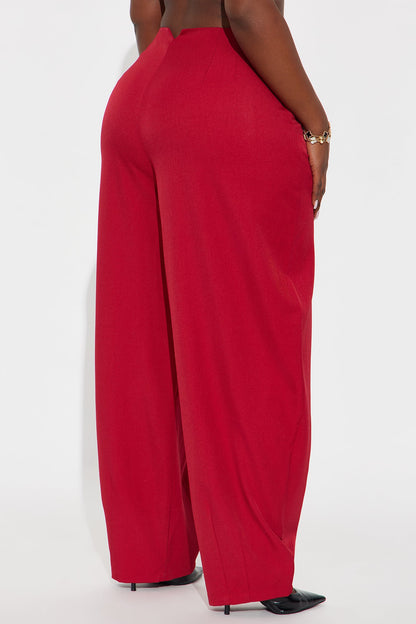 Margaret Barrel Trouser Pants 32″ - Red