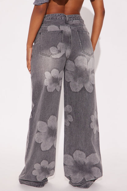 Born To Bloom Crossover Jeans - Grey