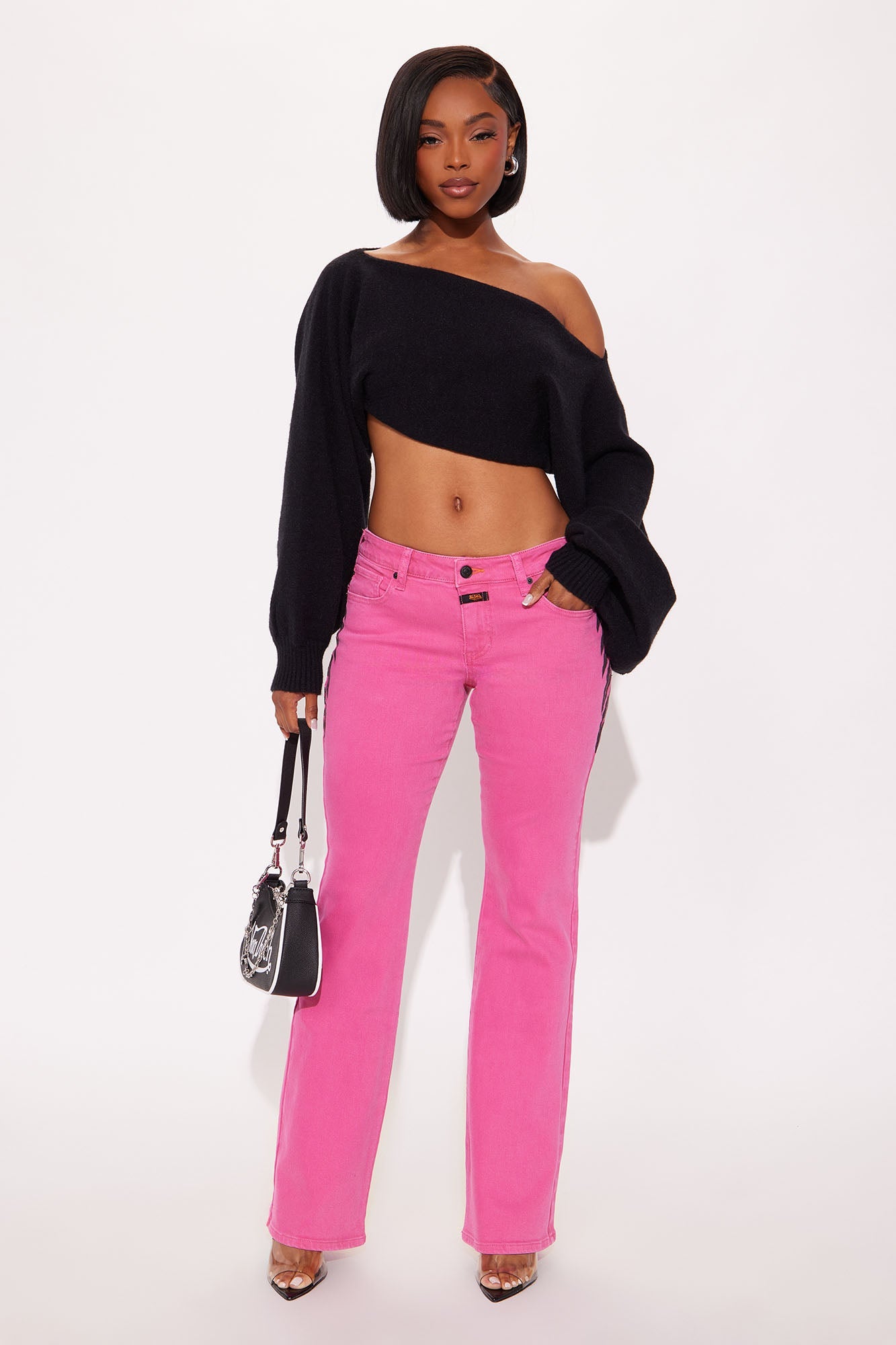 Von Dutch Fly Away Straight Leg Jeans - Hot Pink