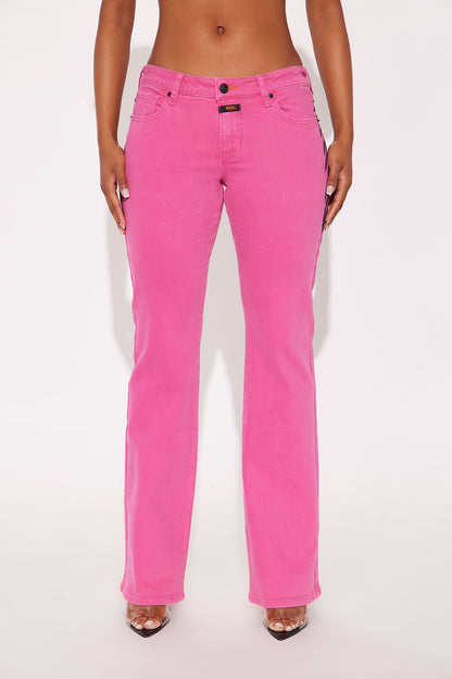 Von Dutch Fly Away Straight Leg Jeans - Hot Pink