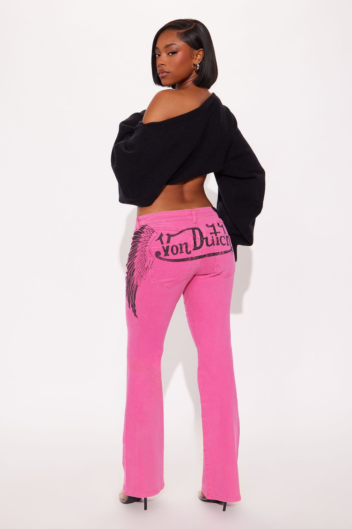 Von Dutch Fly Away Straight Leg Jeans - Hot Pink