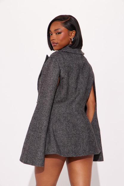 Chelsea Blazer Micro Short Set - Grey