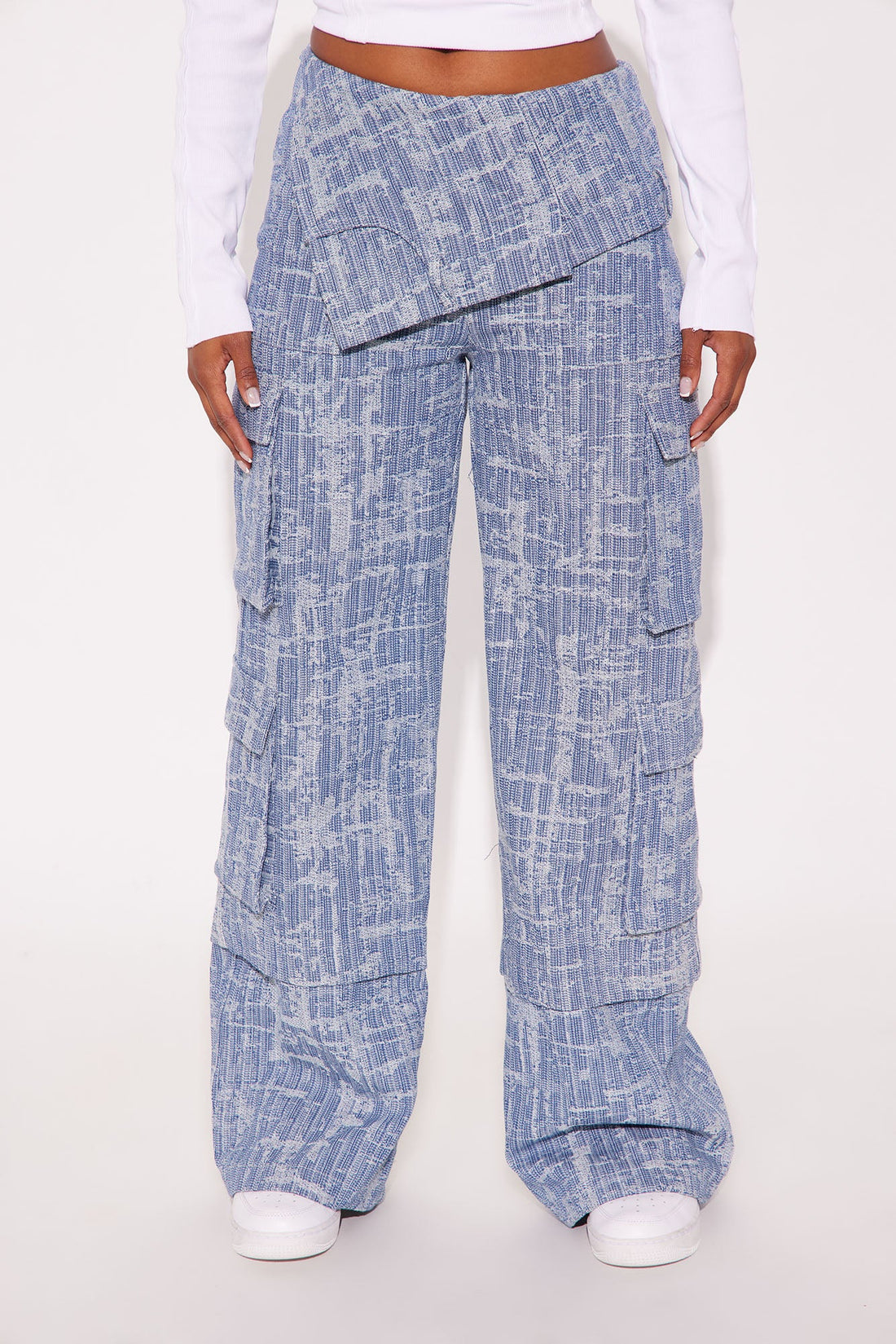 Sierra Distressed Twill Wide Pant 32″ - Blue