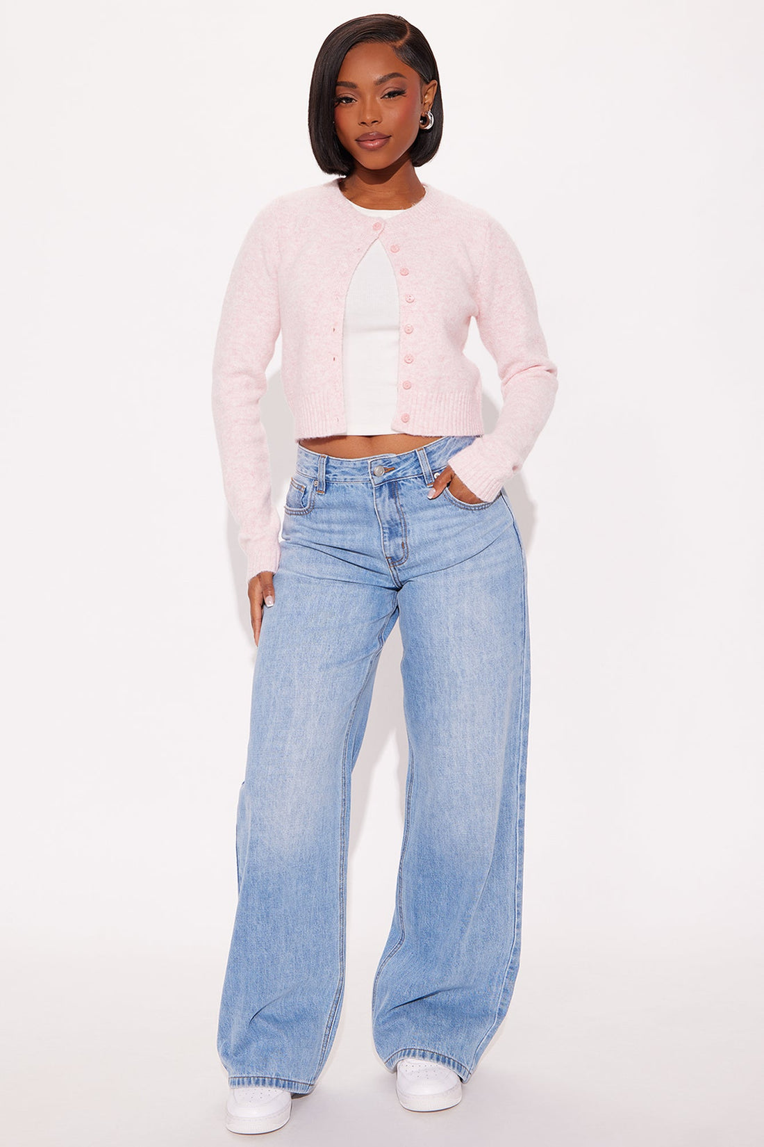 Sweet Sensation Cropped Cardigan - Light Pink