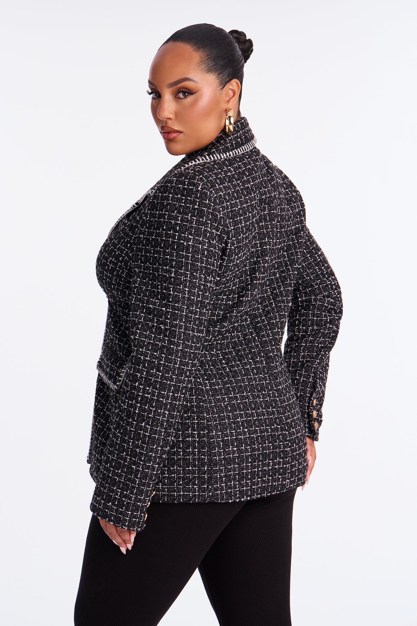 Ally Tweed Blazer - Black