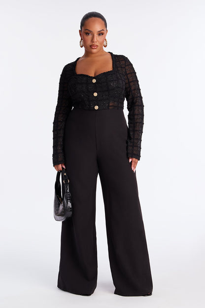 Dominant Aura Wide Leg Jumpsuit - Black