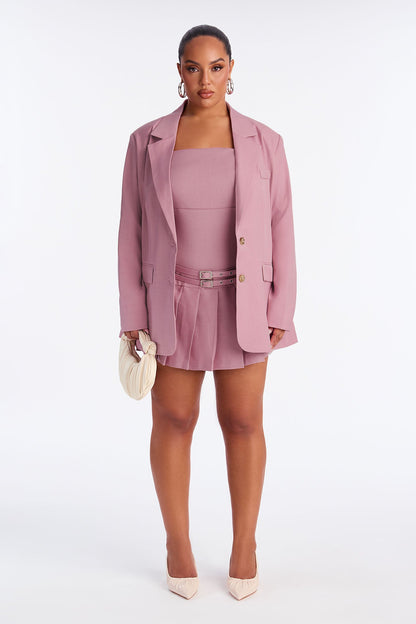 Bronwyn Belted Mini Dress Set - Mauve