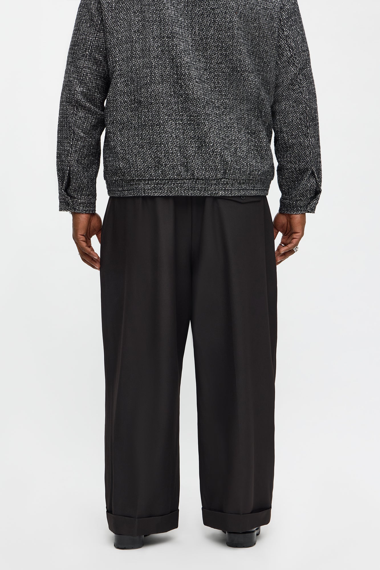 Wide Leg Vanderbilt Gurkha Trouser - Black