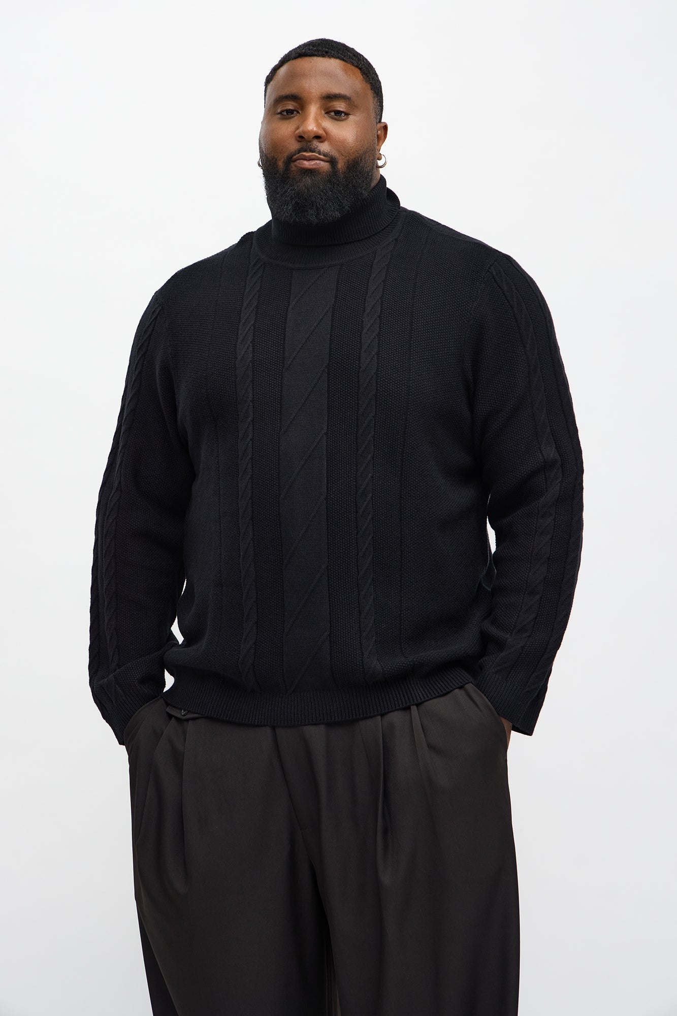 Twist Up Turtle Neck - Black