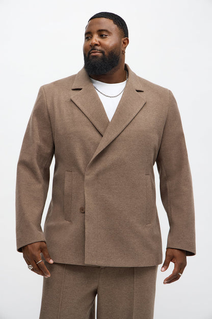Oversized Day Drifter Double Breasted Blazer - Brown