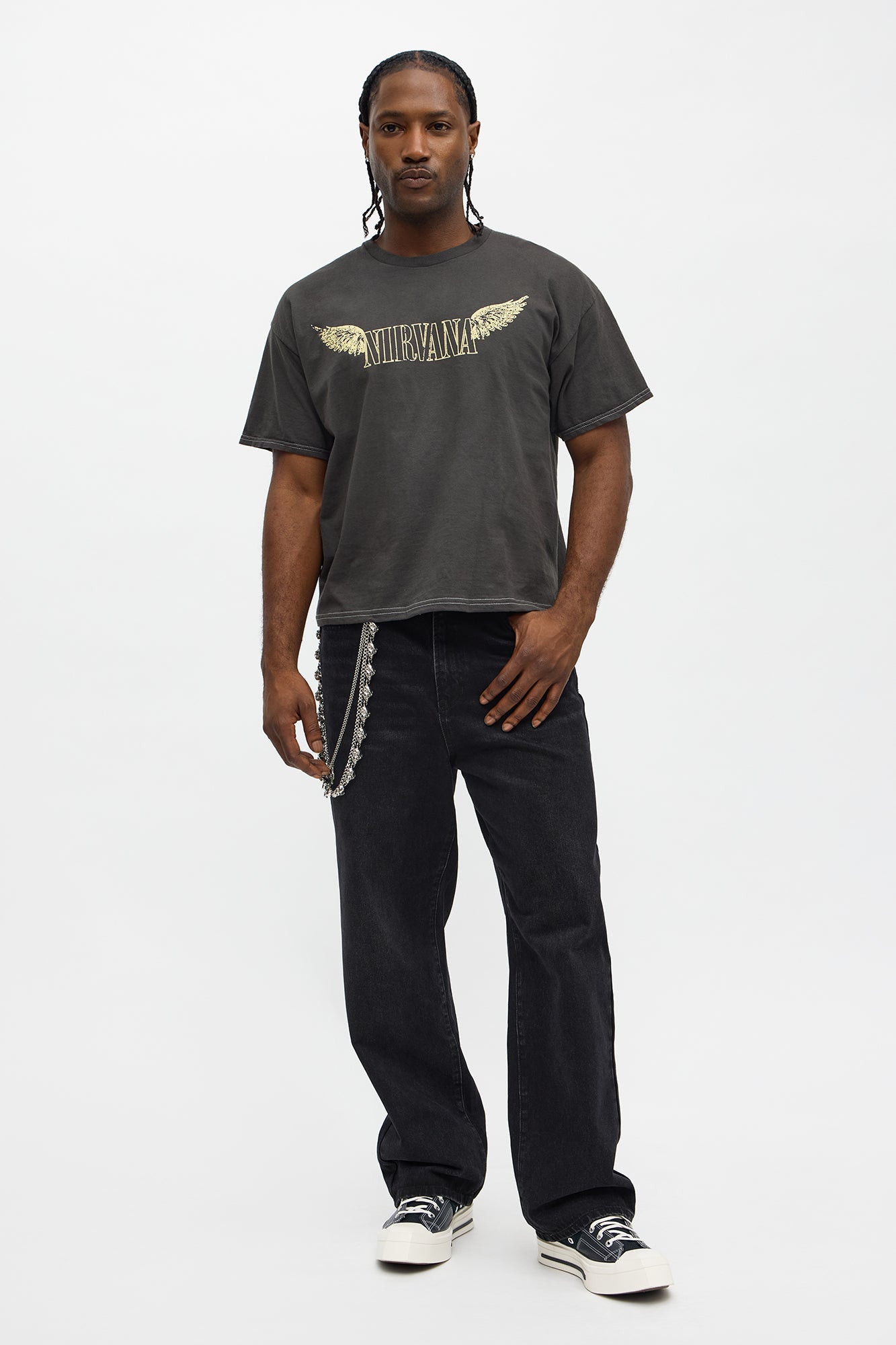 Nirvana Angel Utopia Boxy Short Sleeve Tee - Black