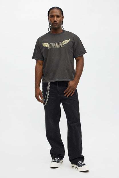 Nirvana Angel Utopia Boxy Short Sleeve Tee - Black