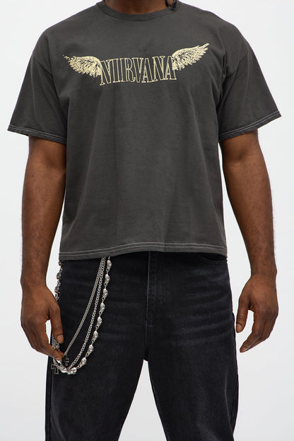 Nirvana Angel Utopia Boxy Short Sleeve Tee - Black
