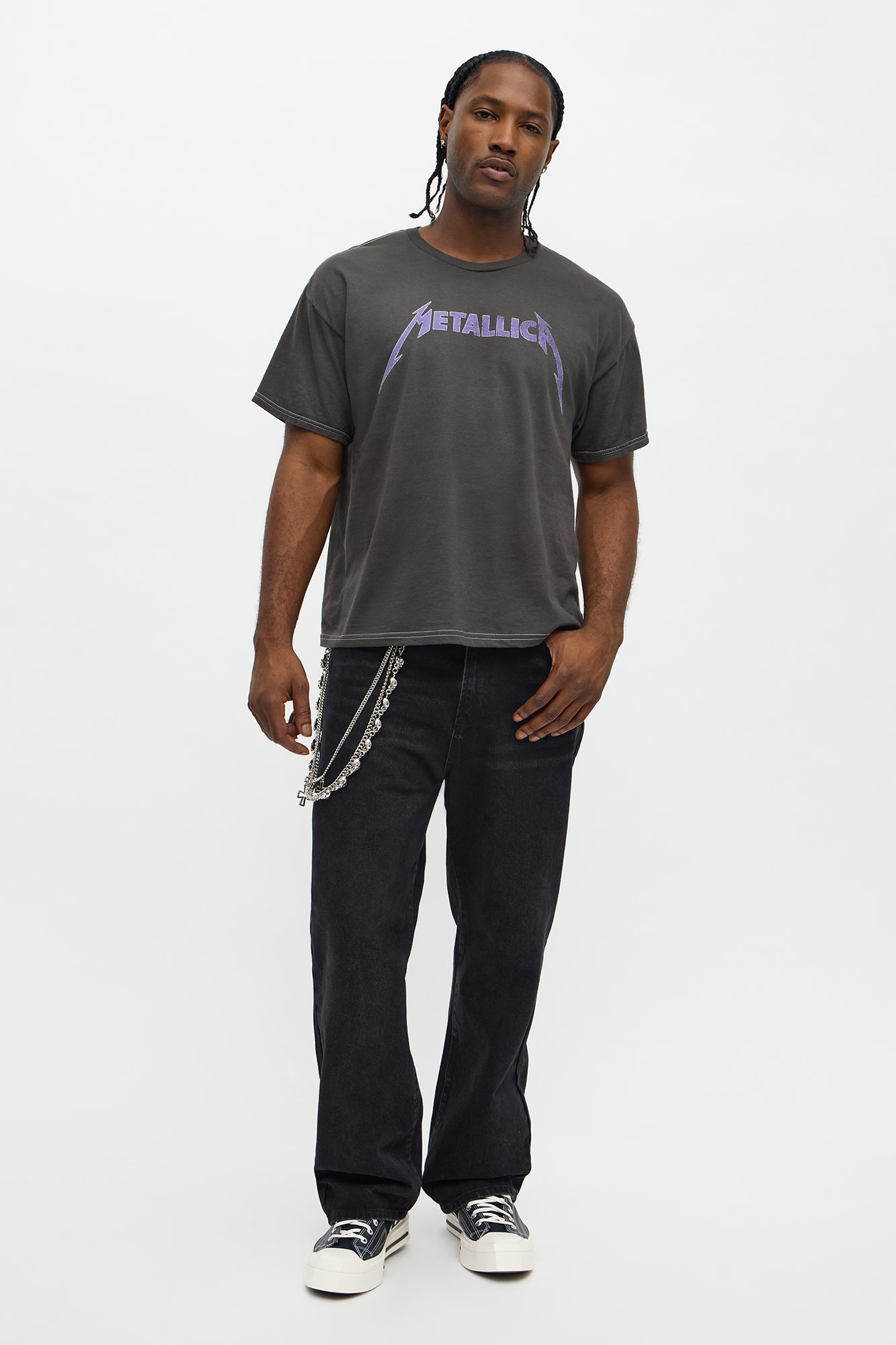 Metallica Ride The Lightning Boxy Short Sleeve Tee I - Black