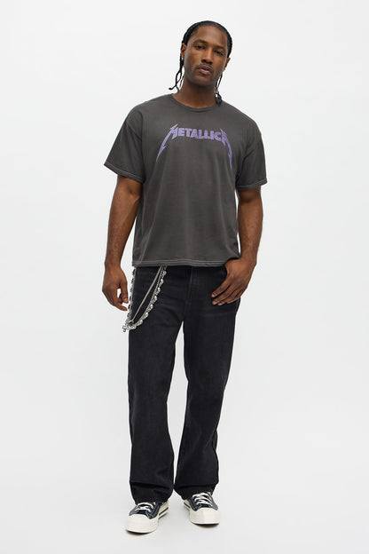 Metallica Ride The Lightning Boxy Short Sleeve Tee I - Black