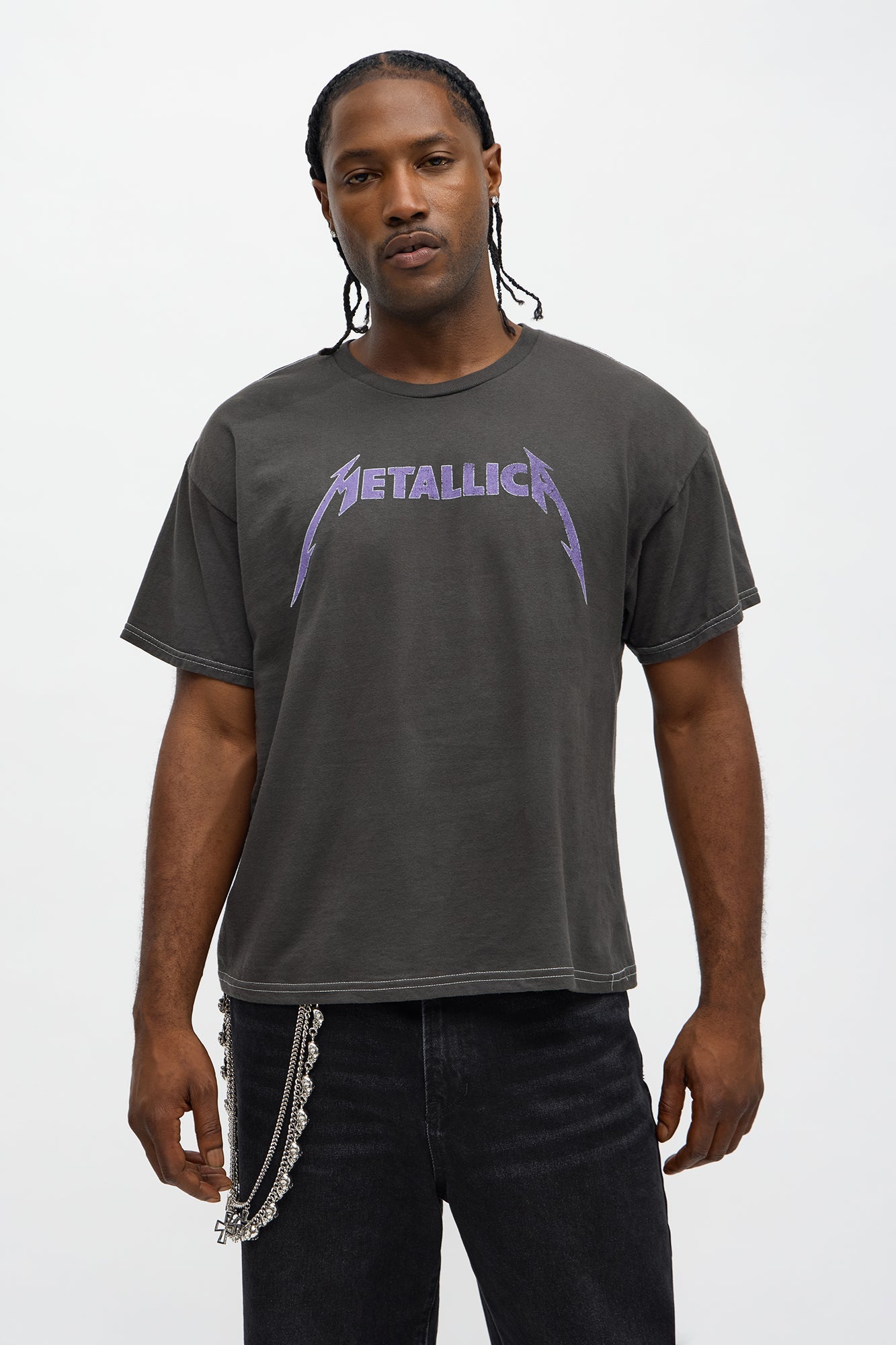 Metallica Ride The Lightning Boxy Short Sleeve Tee I - Black
