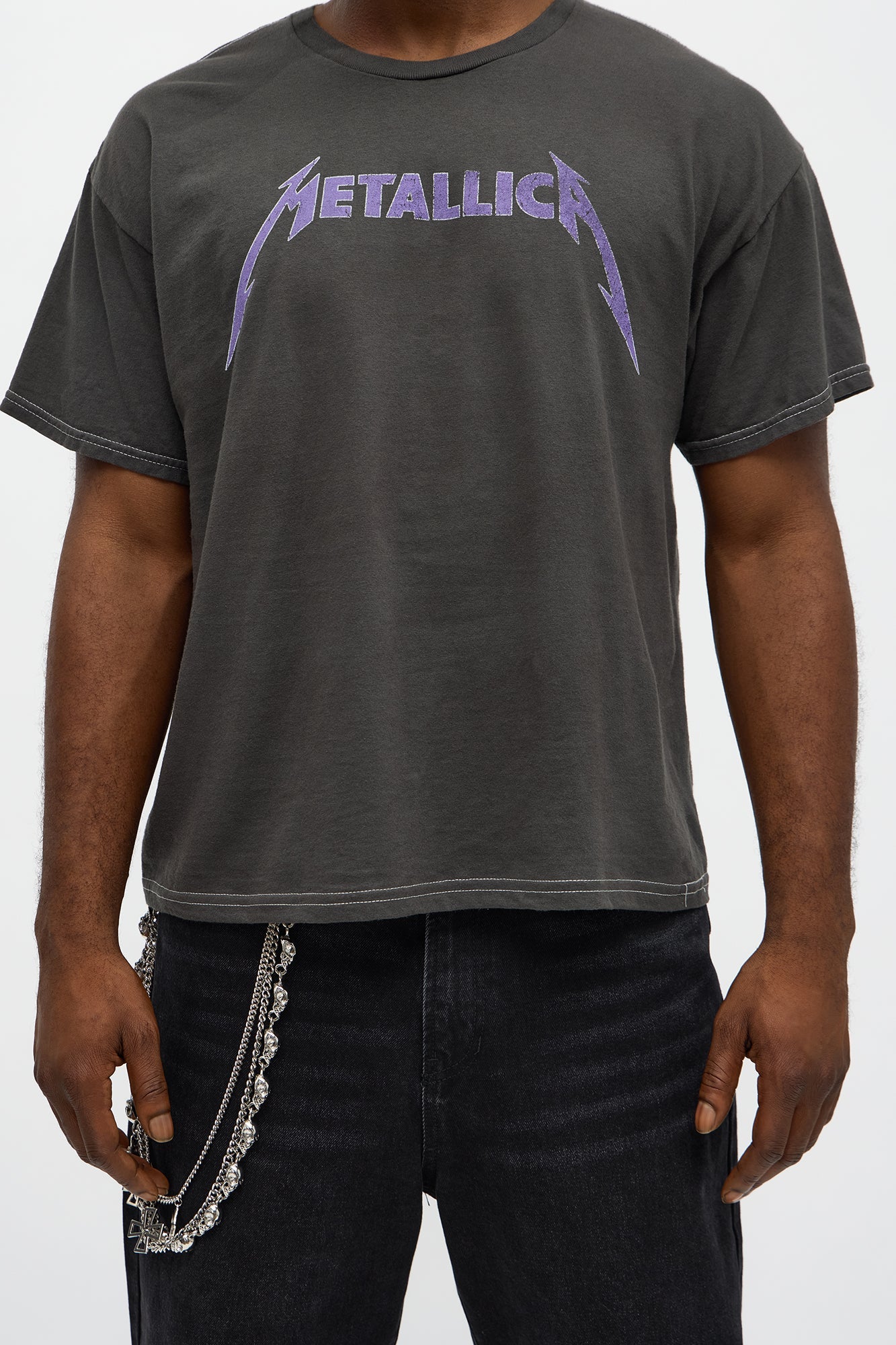 Metallica Ride The Lightning Boxy Short Sleeve Tee I - Black