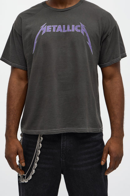 Metallica Ride The Lightning Boxy Short Sleeve Tee I - Black