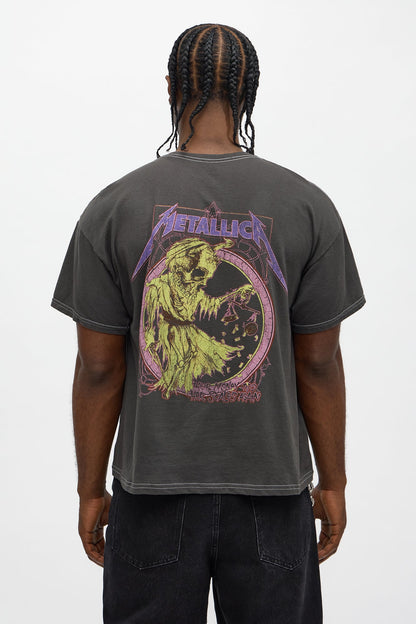 Metallica Ride The Lightning Boxy Short Sleeve Tee I - Black