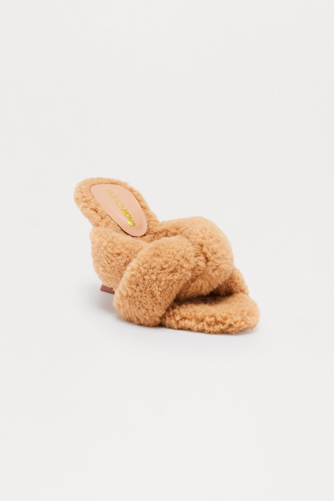 Unveil Knotted Sherpa Heels - Chestnut