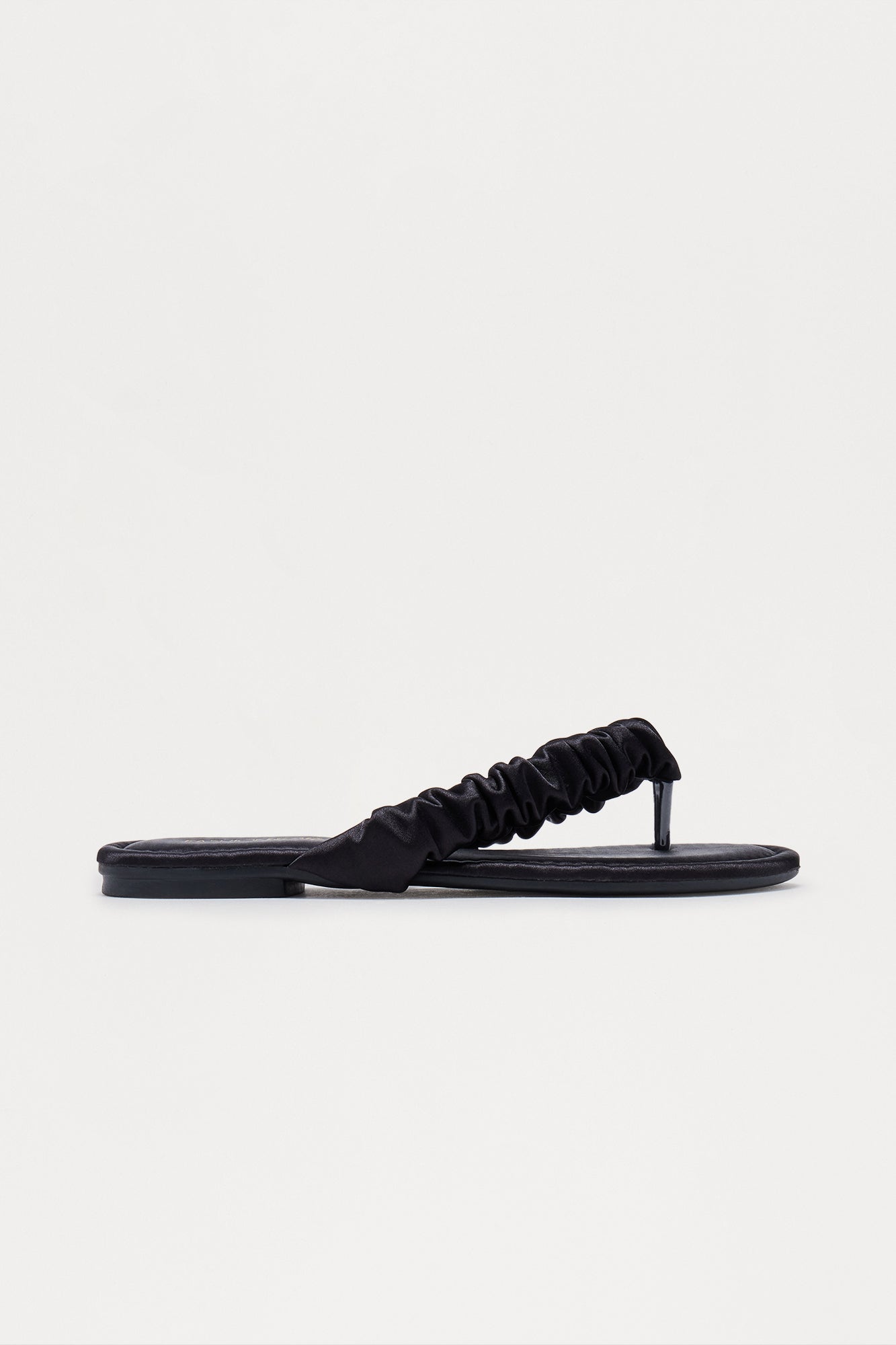 Staci Satin Flip Flops - Black
