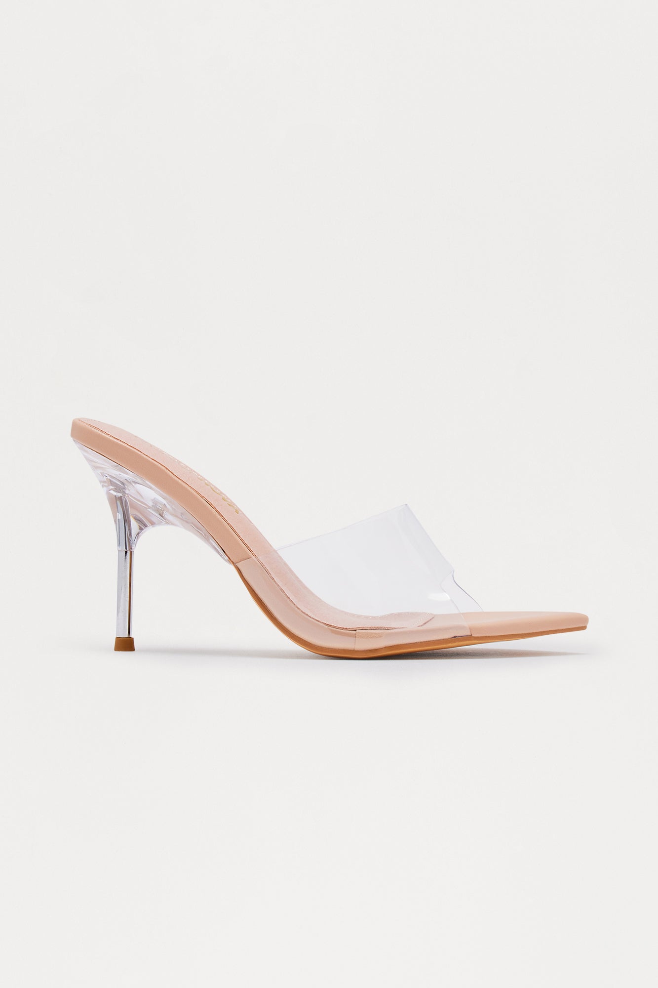 Teela Clear Stiletto Heels - Nude