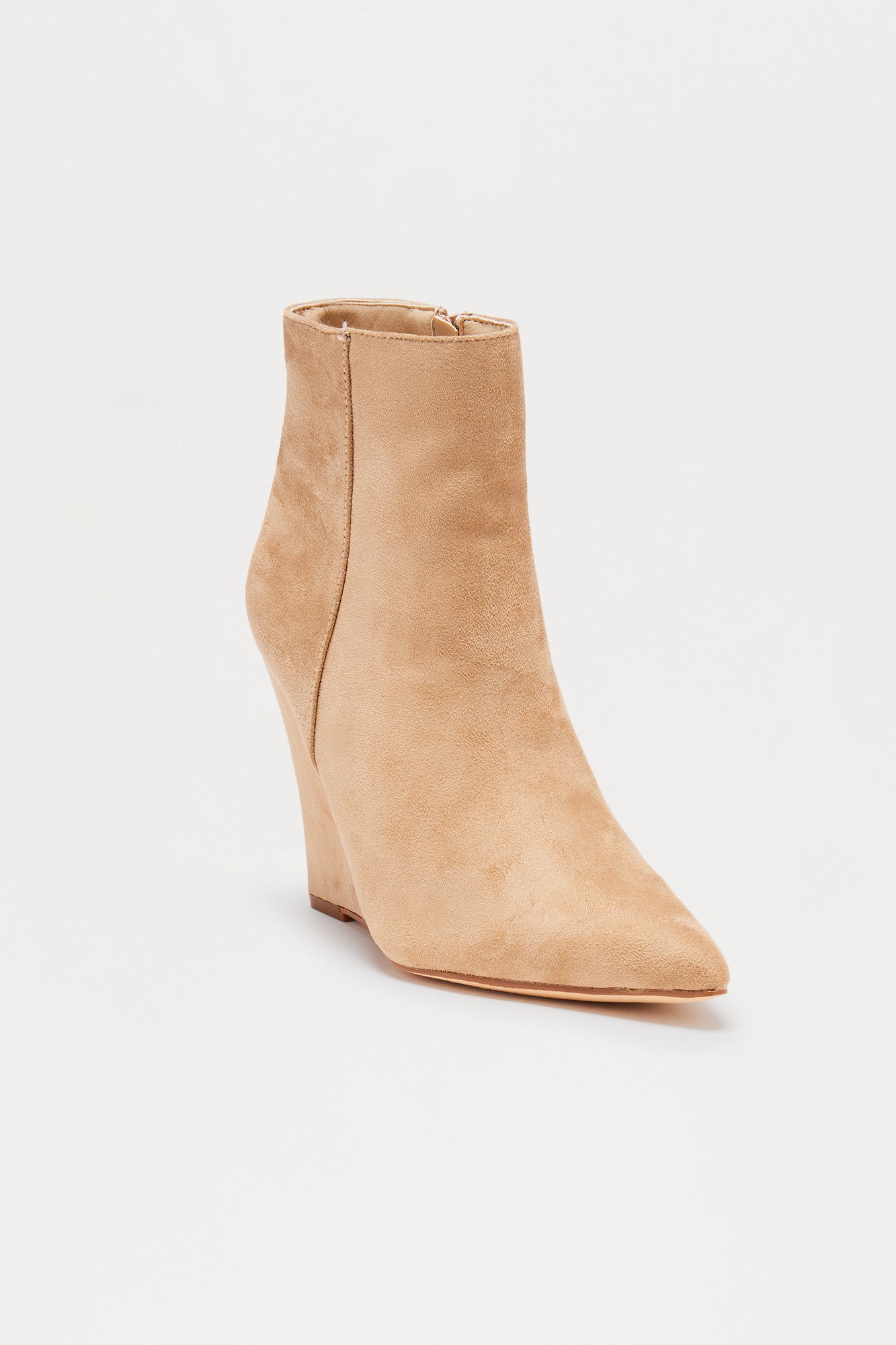 Bonnie Wedge Booties - Nude