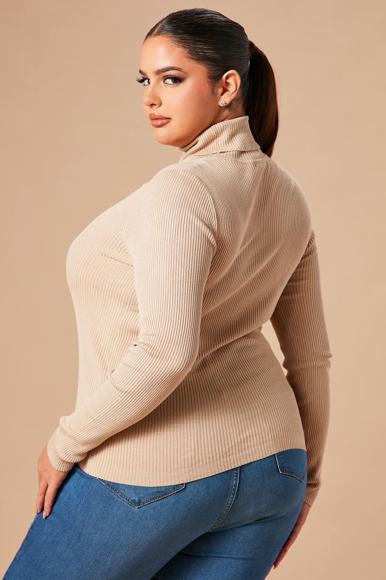 Tara Turtle Neck Sweater - Khaki