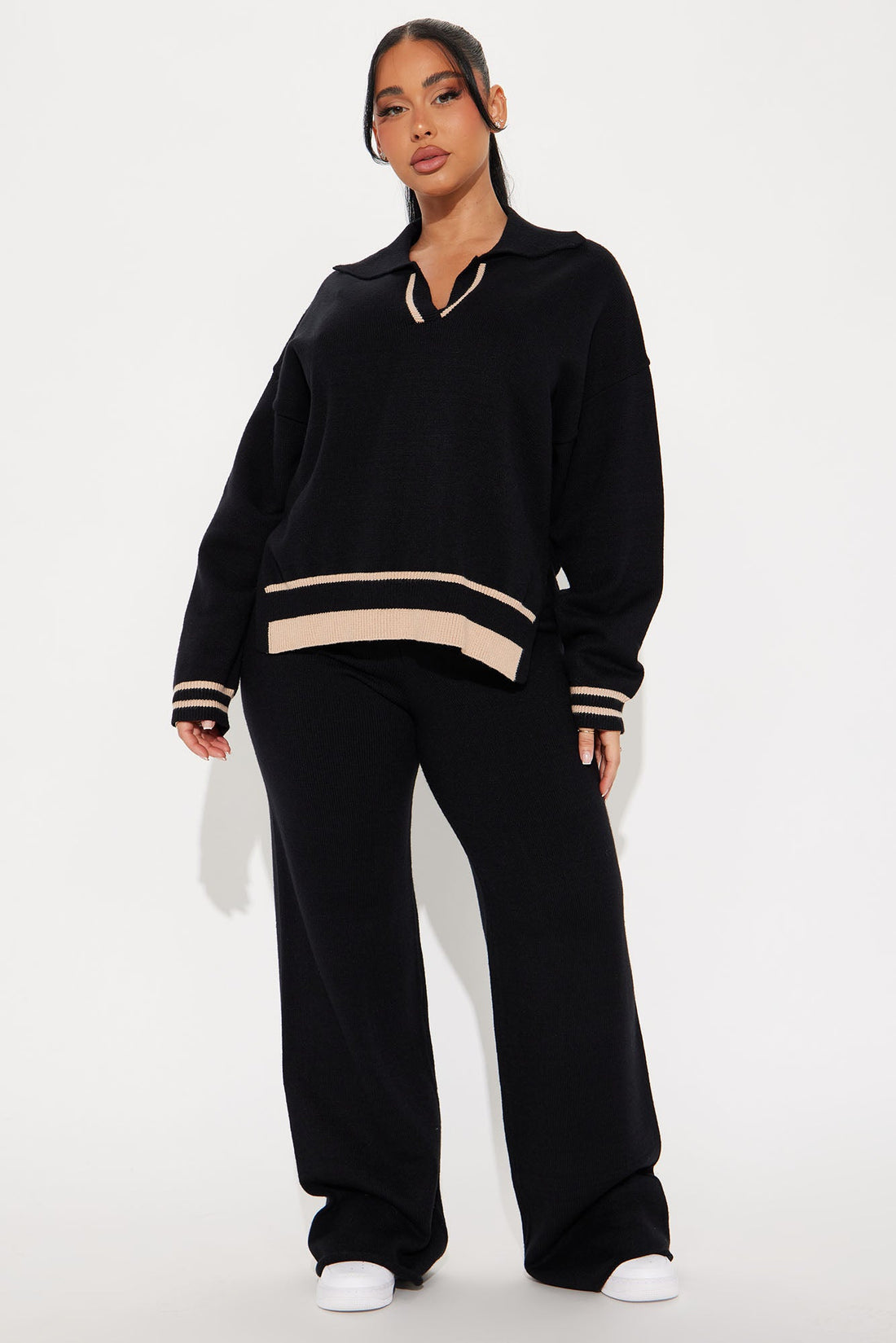 Oh So Comfy Sweater Pant Set - Black/combo