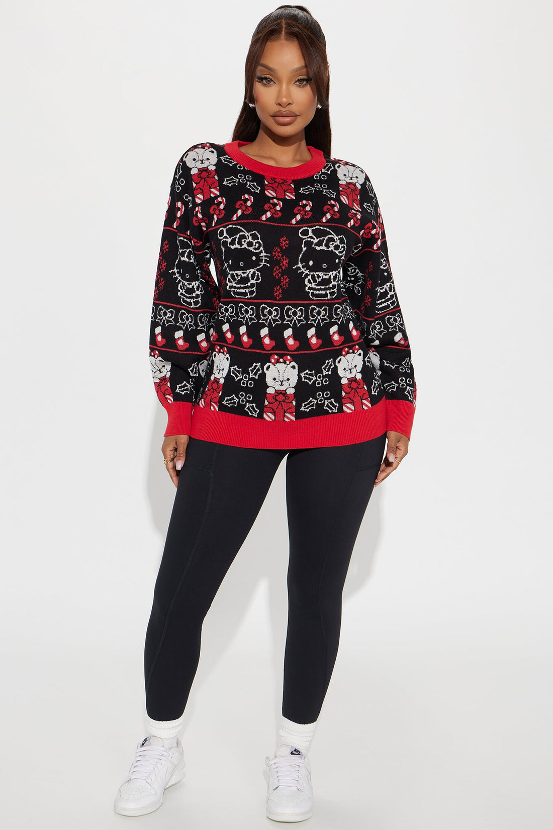 Hello Kitty Christmas Sweater - Black/combo