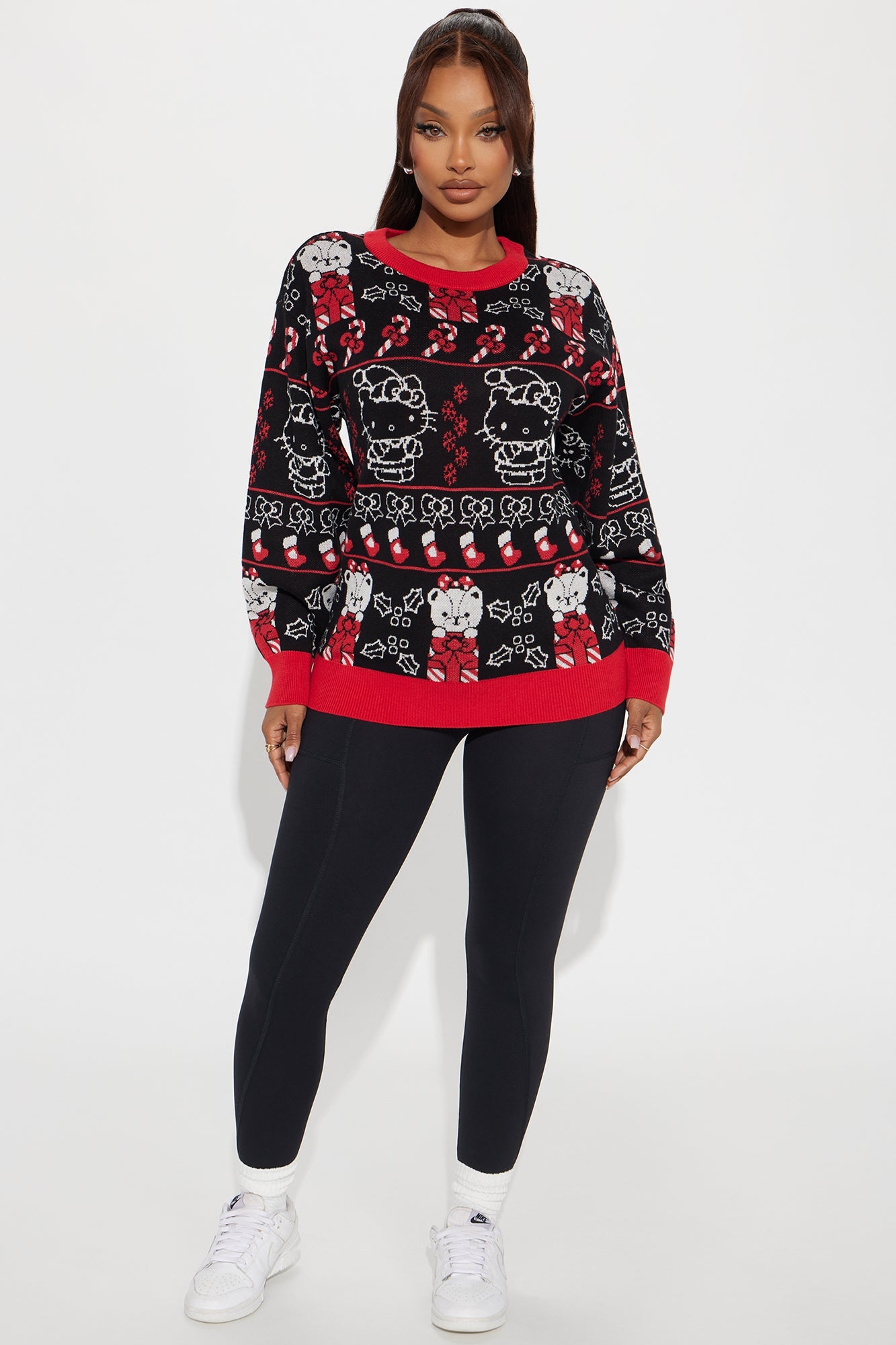 Hello Kitty Christmas Sweater - Black/combo