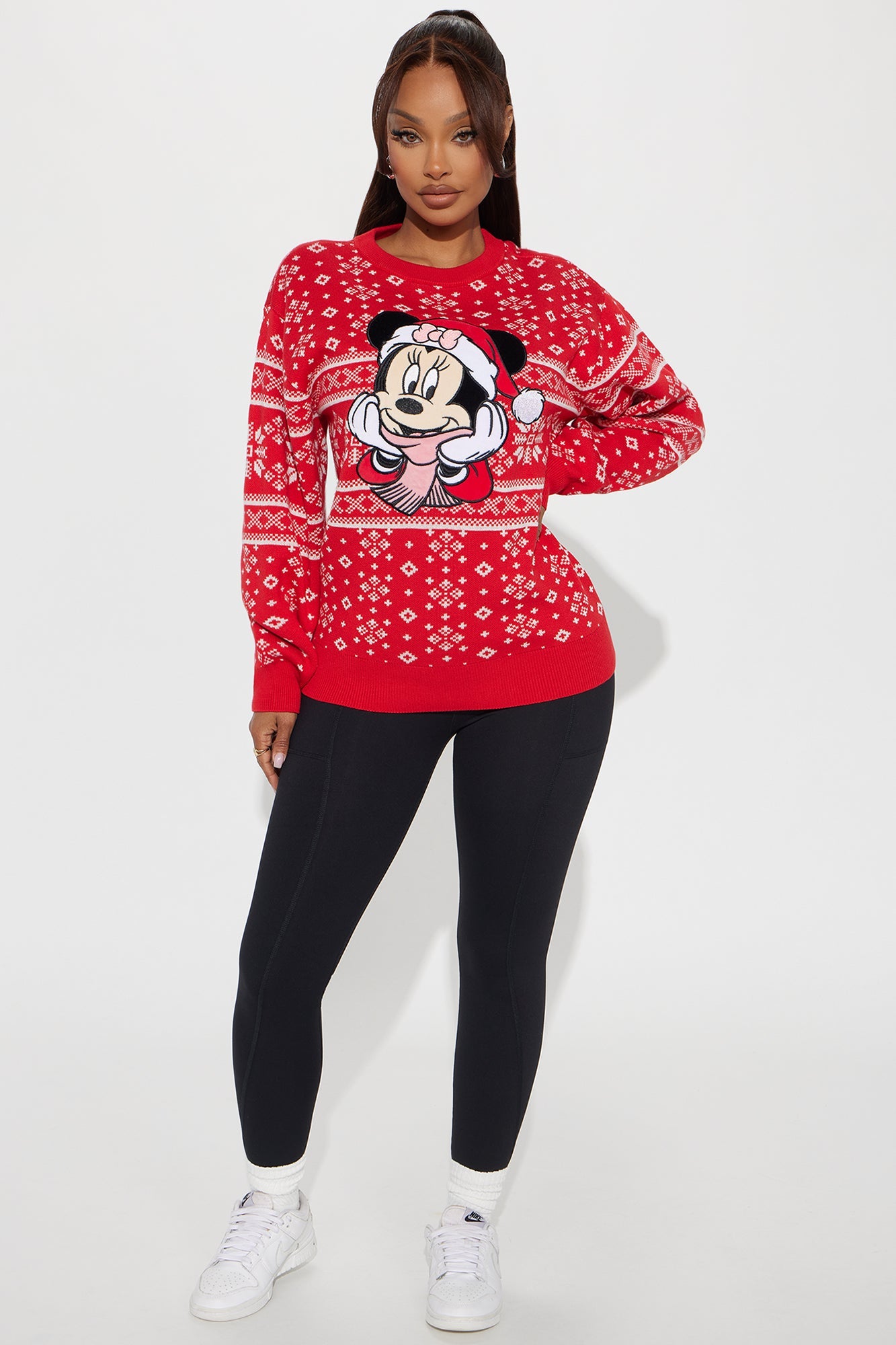 Minnie Mouse Santa Hat Sweater - Red/combo
