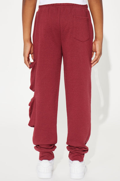 Mini Living Life Fleece Jogger Pant - Burgundy