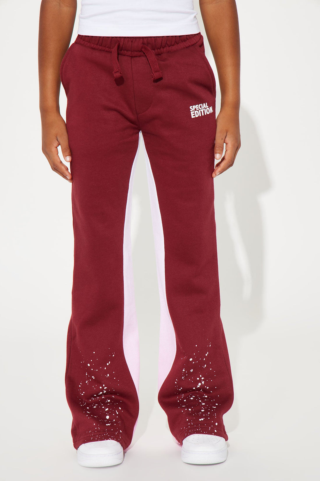 Mini Special Edition Cut &amp; Sew Printed Fleece Pant - Burgundy