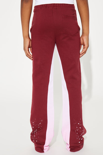 Mini Special Edition Cut &amp; Sew Printed Fleece Pant - Burgundy