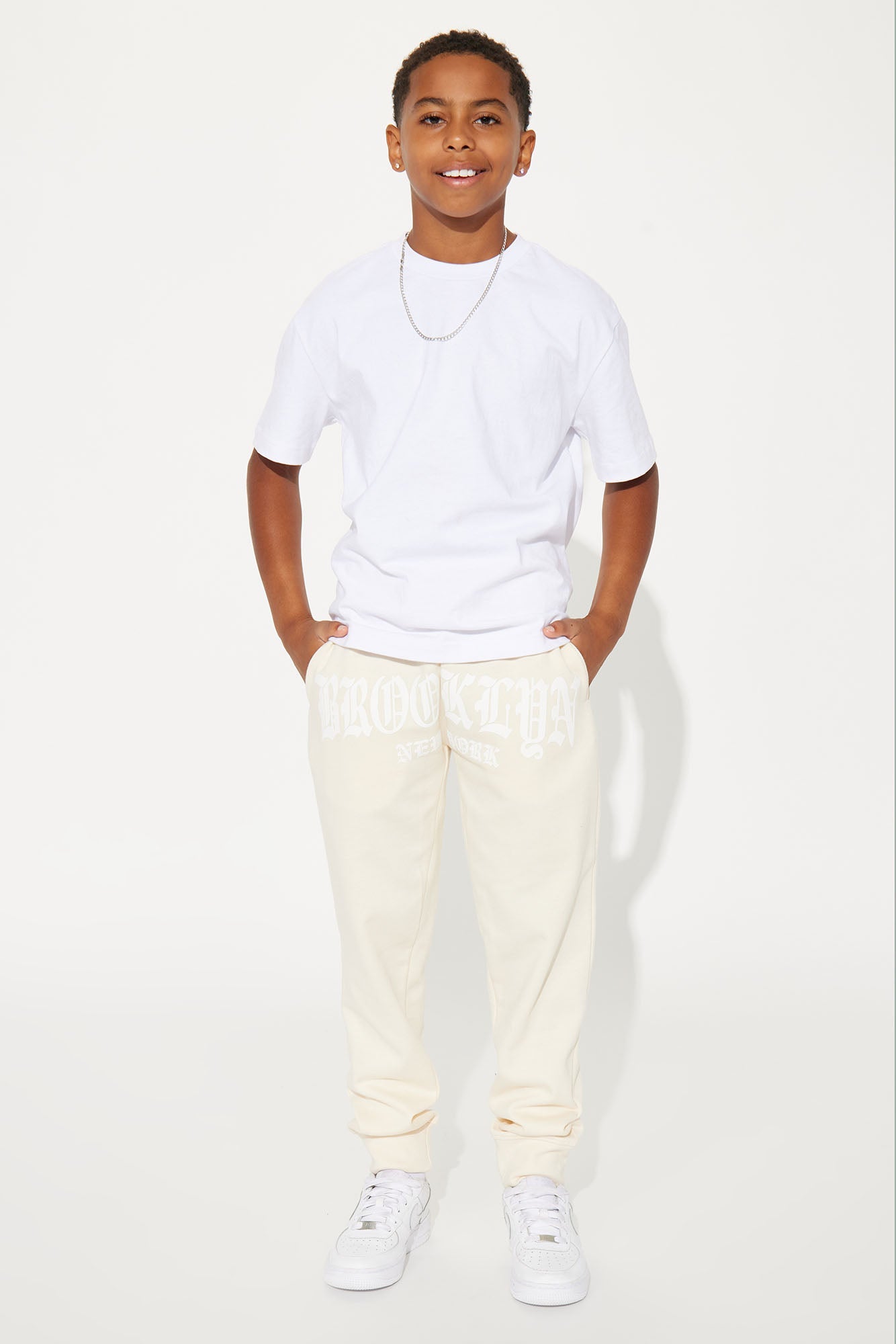 Mini Brooklyn New York Fleece Jogger Pant - Sand