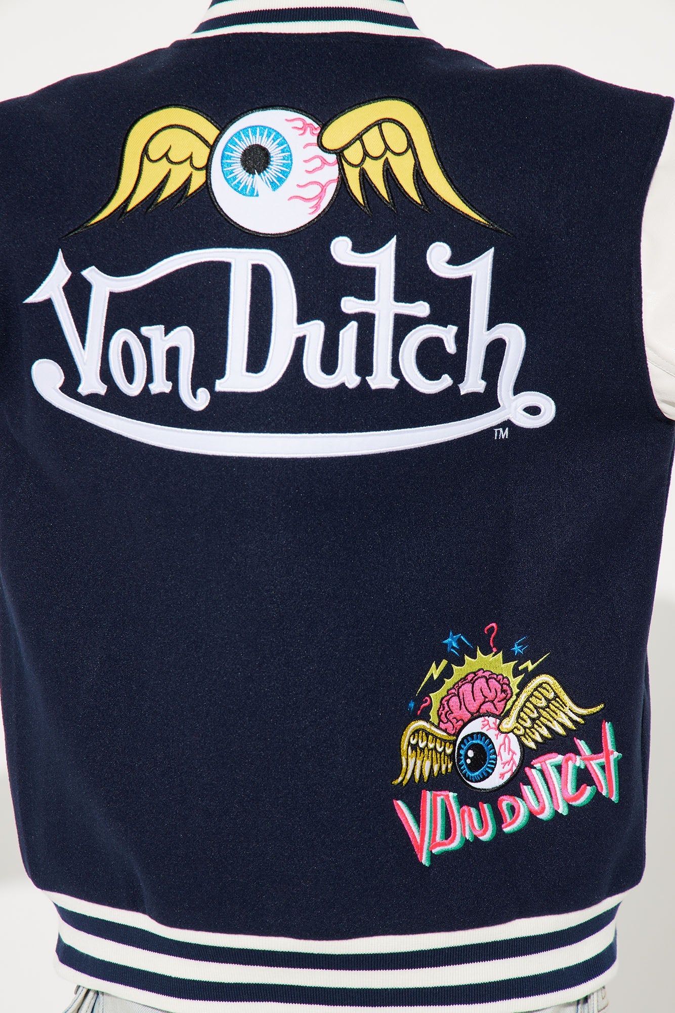 Mini Von Dutch Eyeball Varsity Jacket - Navy/combo