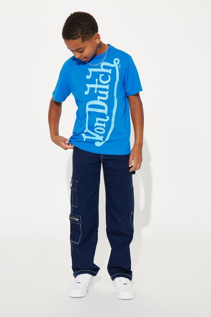 Mini Von Dutch Blasted Short Sleeve Tee - Black/Blue